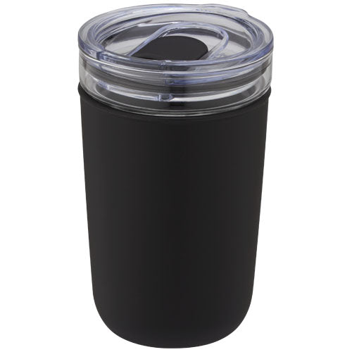 Vaso de vidrio de 420 ml con pared exterior de plástico reciclado "Bello"