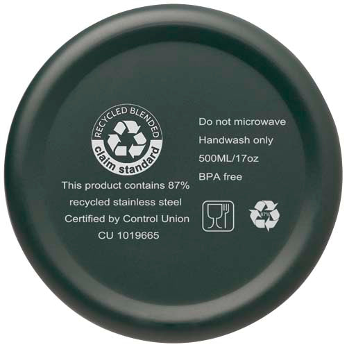 Bidón con aislamiento al vacío de 500 ml de cobre de acero inoxidable reciclado con certificación RCS Vasa