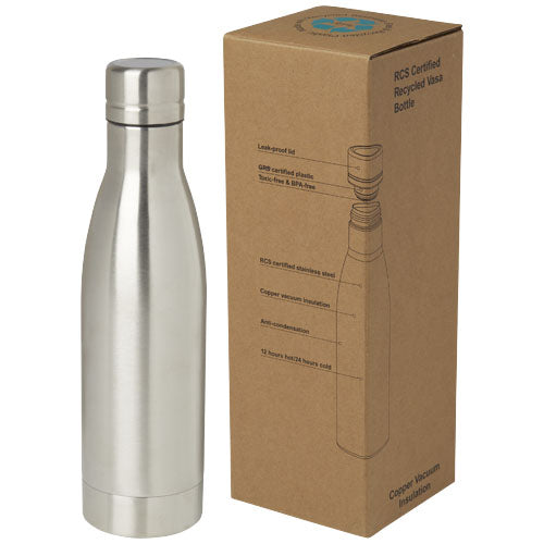 Bidón con aislamiento al vacío de 500 ml de cobre de acero inoxidable reciclado con certificación RCS