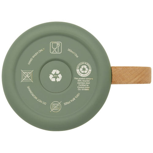 Taza de acero inoxidable reciclado con certificado RCS con aislamiento de cobre de 360 ml Bjorn