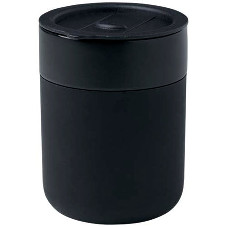 Vaso de cerámica de 330 ml con agarradero de silicona y tapa de plástico