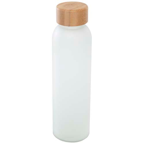 Botella de 500 ml de vidrio sodocálcico mate con tapa de bambú