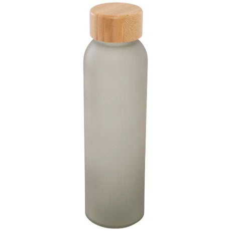 Botella de 500 ml de vidrio sodocálcico mate con tapa de bambú