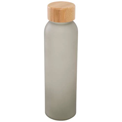 Botella de 500 ml de vidrio sodocálcico mate con tapa de bambú