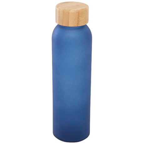 Botella de 500 ml de vidrio sodocálcico mate con tapa de bambú