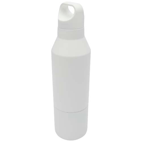Botella isotérmica de acero inoxidable reciclado de 600 ml con certificado RCS y vaso de 300 ml