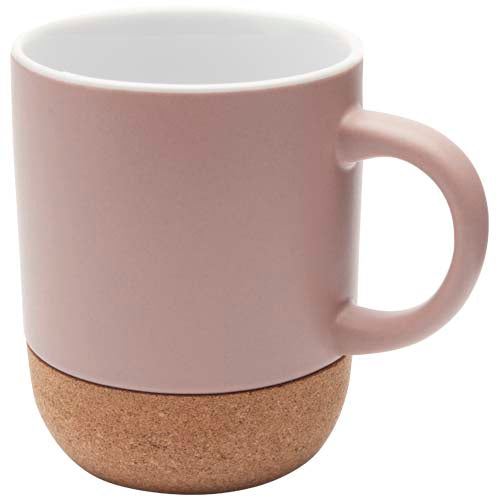 Taza de cerámica de 300 ml con detalles de corcho y acabado mate