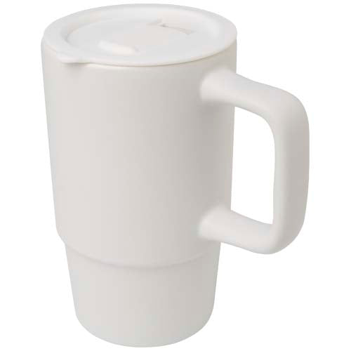 Taza de cerámica con tapa