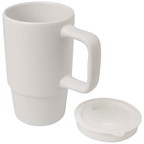 Taza de cerámica con tapa