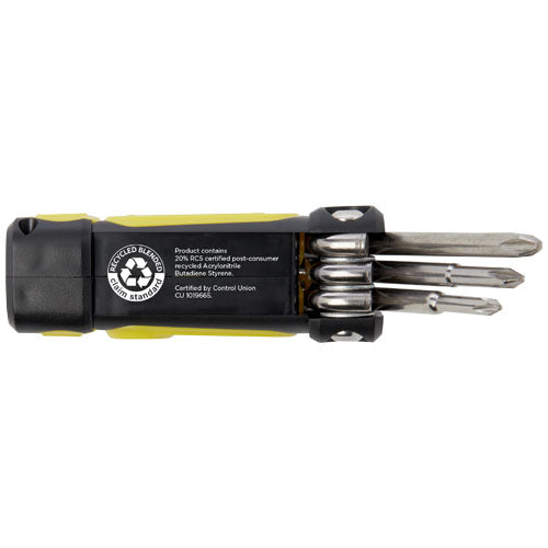 Set de destornilladores de plástico reciclado 8 en 1 RCS con linterna Octo