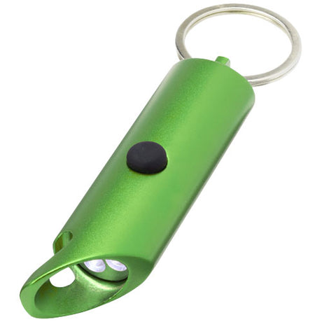 Luz LED IPX de aluminio reciclado y abrebotellas con llavero