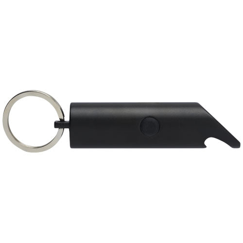 Luz LED IPX de aluminio reciclado y abrebotellas con llavero Flare