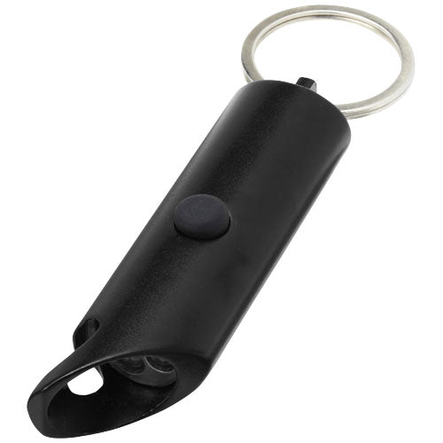Luz LED IPX de aluminio reciclado y abrebotellas con llavero Flare