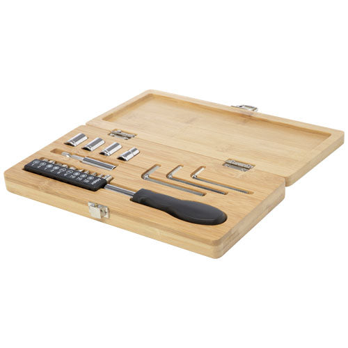 Set de herramientas de bambú/plástico reciclado de 19 piezas Rivet