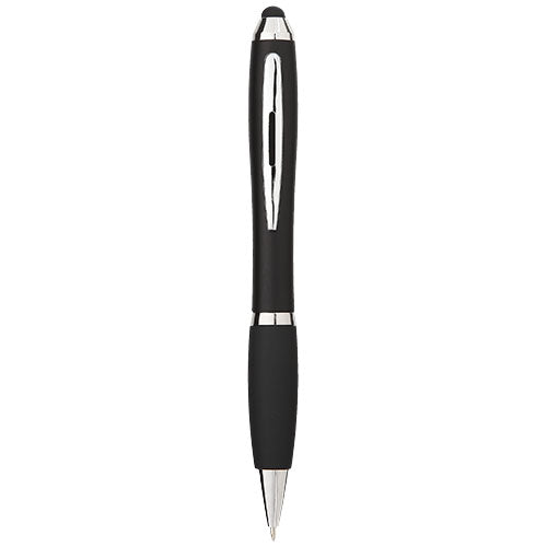 Bolígrafo stylus de color con empuñadura negra (tinta azul)