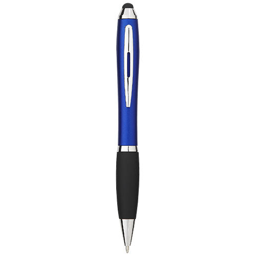 Bolígrafo stylus de color con empuñadura negra (tinta azul)