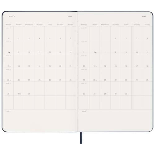 Planificador semanal L con tapa dura de 12 meses Moleskine