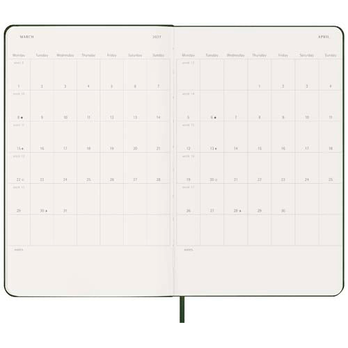 Planificador semanal L con tapa dura de 12 meses Moleskine
