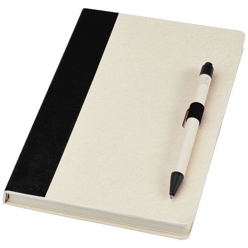 Set de libreta de referencia de tamaño A5 y bolígrafo fabricados con cartones de leche reciclados Dairy Dream