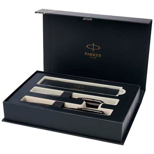 Parker set de bolígrafo y rollerball acromático con caja de regalo (tinta negra/azul)
