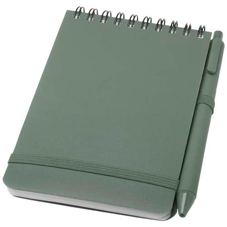 Libreta de tapa dura A6 de plástico procedente del océano con bolígrafo (tinta negra)