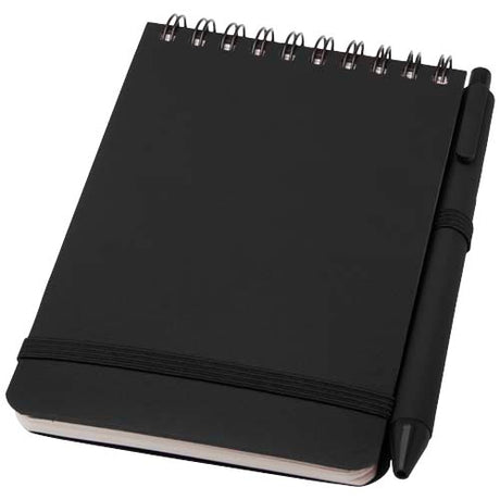 Libreta de tapa dura A6 de plástico procedente del océano con bolígrafo (tinta negra)
