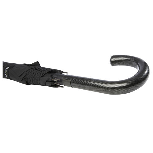 Paraguas de 23" de apertura automática con aspecto de fibra de carbono y mango curvo Fontana