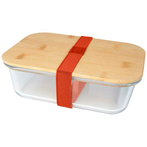 Fiambrera de 1000 ml en vidrio con tapa de bambú