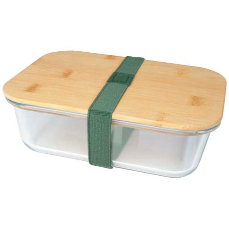 Fiambrera de 1000 ml en vidrio con tapa de bambú