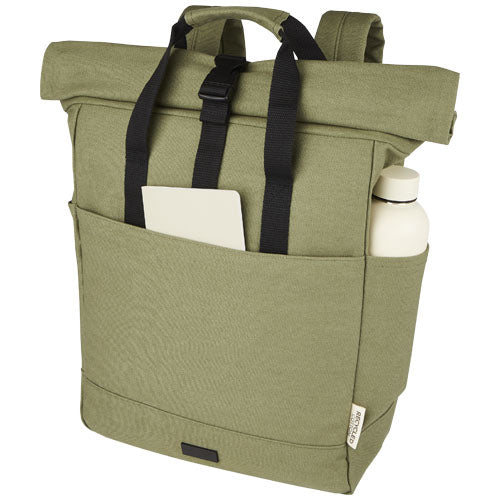 Mochila enrollable de 15 L para portátil de 15" de lona reciclada GRS Joey
