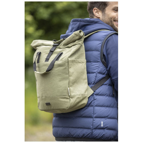 Mochila enrollable de 15 L para portátil de 15" de lona reciclada GRS Joey