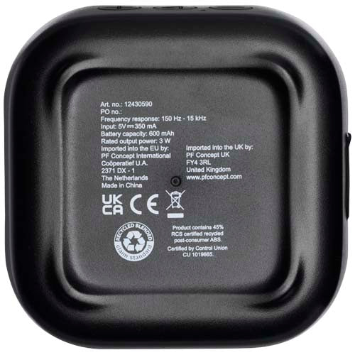 Minialtavoz Bluetooth® de plástico reciclado 2.0 de 3 W con certificación RCS Stark