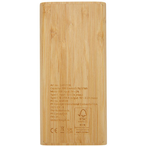 Batería externa de 10,000 mAh de bambú Tulda