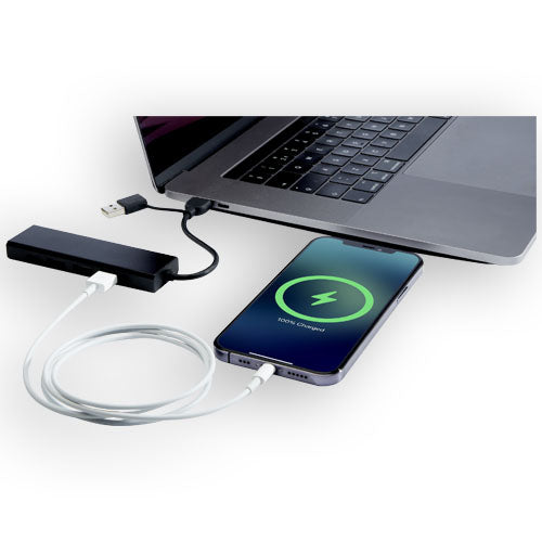 Hub USB 2.0 de aluminio reciclado con certificación RCS