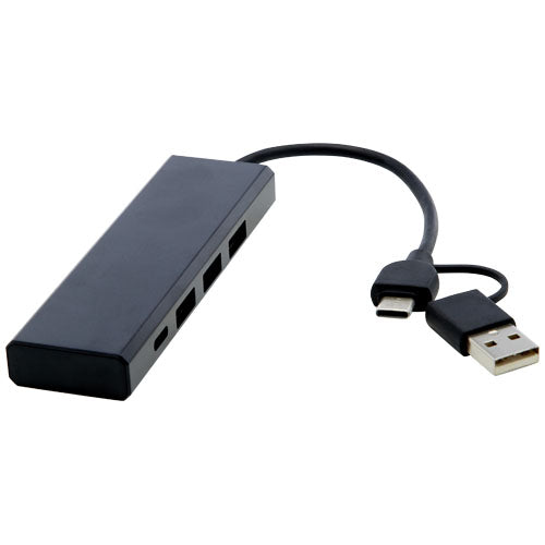 Hub USB 2.0 de aluminio reciclado con certificación RCS