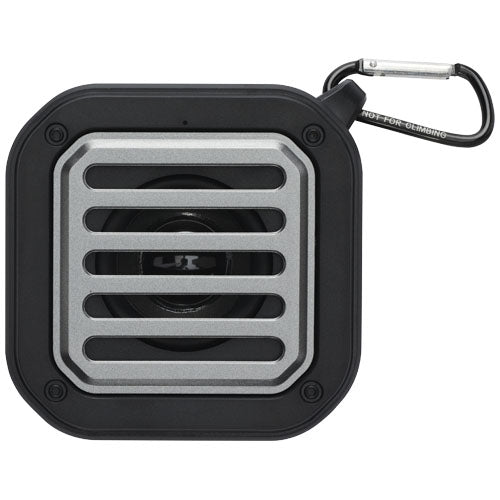Altavoz solar Bluetooth IPX5 de 3W con mosquetón en plástico reciclado con certificación RCS Solo