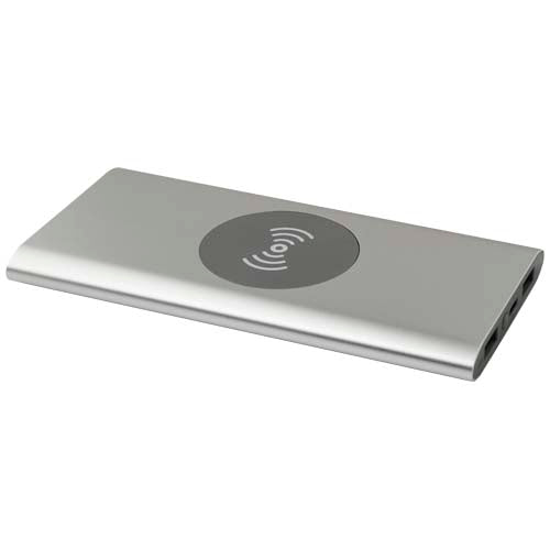 Batería externa inalámbrica tipo C de aluminio reciclado de 8000 mAh