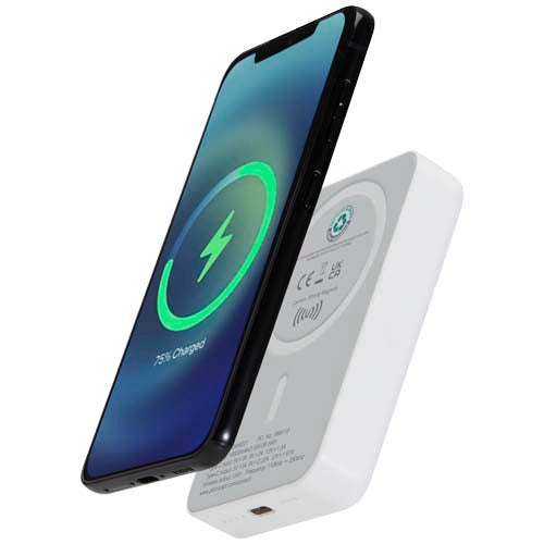 Batería externa inalámbrica magnética de 10 000 mAh y 15 W con PD de 20 W fabricada con plástico reciclado