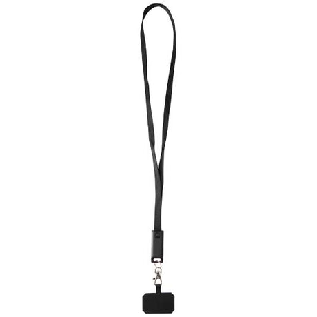 Lanyard de plástico reciclado para smartphone con sincronización de datos integrada y cable 5 en 1 de carga rápida de 65 W