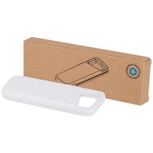 Batería externa de 5000 mAh y 12 W de plástico reciclado resistente al agua con mosquetón