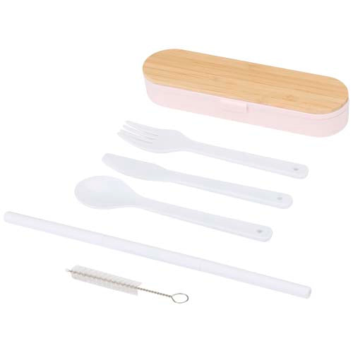 Set de cubiertos con tapa de bambú