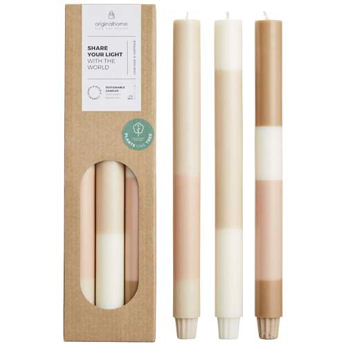 Velas de piedra caliza en capas - set de 3