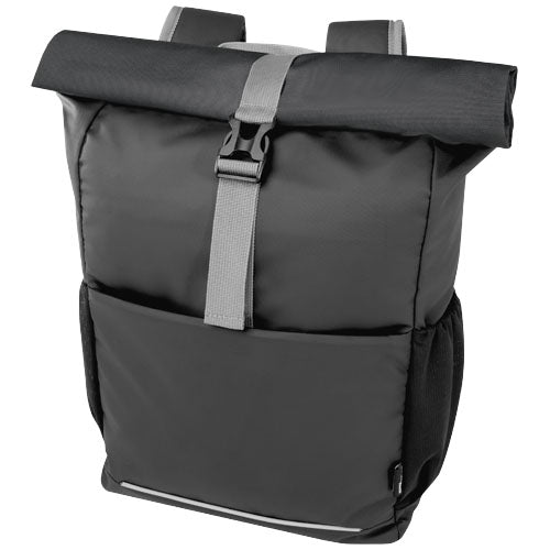 Bolsa enrollable para bicicleta resistente al agua de material reciclado GRS de 15" y 20 L Aqua