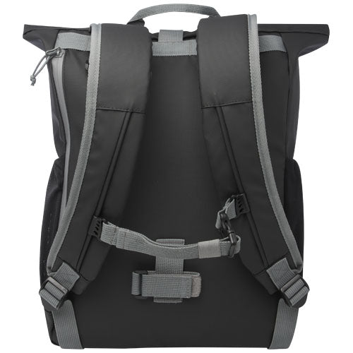 Bolsa enrollable para bicicleta resistente al agua de material reciclado GRS de 15" y 20 L Aqua