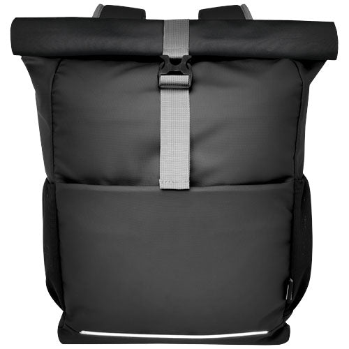 Bolsa enrollable para bicicleta resistente al agua de material reciclado GRS de 15" y 20 L Aqua