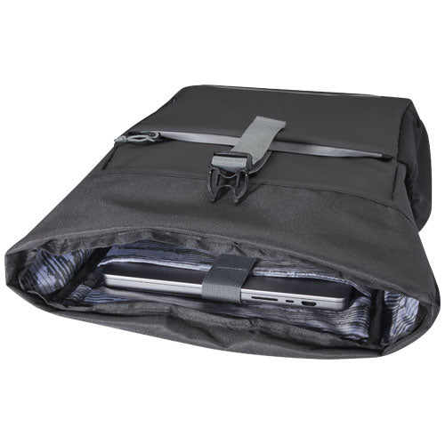 Bolsa enrollable para bicicleta resistente al agua de material reciclado GRS de 15" y 20 L Aqua