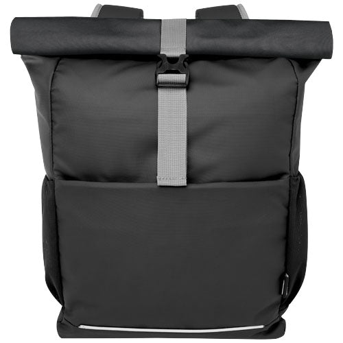 Bolsa enrollable para bicicleta resistente al agua de material reciclado GRS de 15" y 20 L Aqua