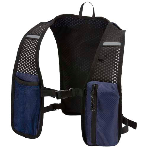Chaleco de running de material reciclado con certificado GRS y mochila de hidratación de 5 L