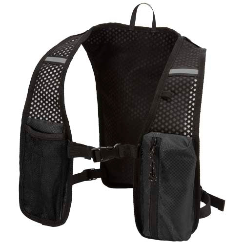 Chaleco de running de material reciclado con certificado GRS y mochila de hidratación de 5 L