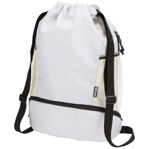 Bolsa deportiva de 18 L con cordón y compartimento inferior de material reciclado con certificado GRS